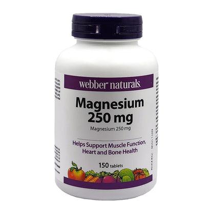Webber Natural Magnesium 250mg Maintain Muscle Function Bone Support 150 Tablets