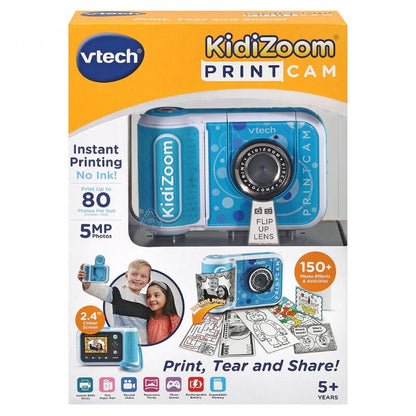 VTech KidiZoom Print Cam with 4 Paper Rolls & 2 Stickers Rolls - Kid Camera Blue