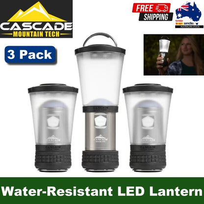 Cascade Mountain Tech 3-Pack Camping IPX4 Water-Resistant Compact LED Lantern
