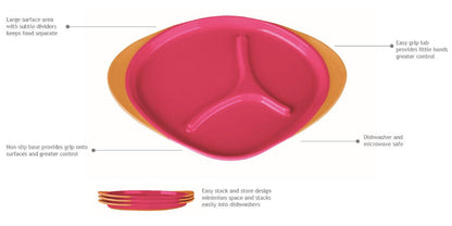 b.box Toddler Feeding Set Divided Plate, Sippy Cup, Cutlery Set - Self Training