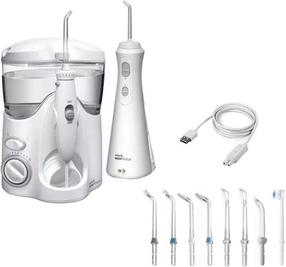 Waterpik Ultra & Travel Cordless Plus Water Flosser Pack +10 Accessory Tip