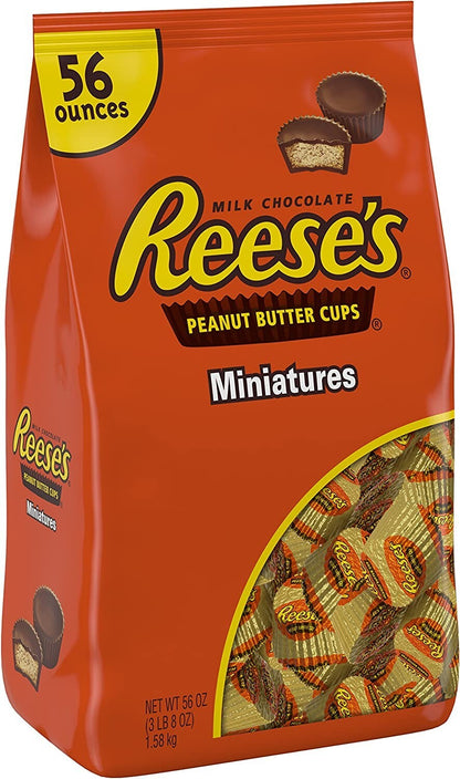 1.58kg Reese's Milk Chocolate Peanut Butter Cups Miniatures Kids Sweet Bulk Bag