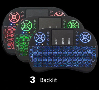 3 Colour LED Wireless Mini Keyboard Touchpad for Smart TV Android Box PC GAMES