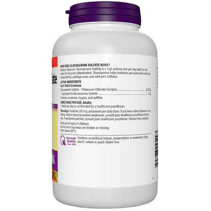 Webber Naturals Glucosamine Sulfate 1500mg Ultimate Joint Pain Relief 180 Tablet