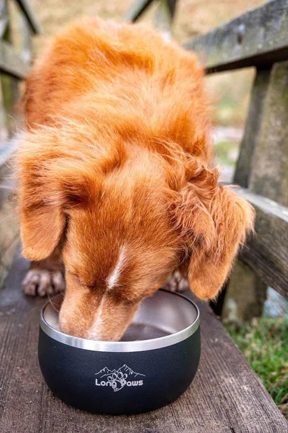 Long Paws Lunar Dog Bowls 1.8L Stainless Double-Wall Metal for Food & Water