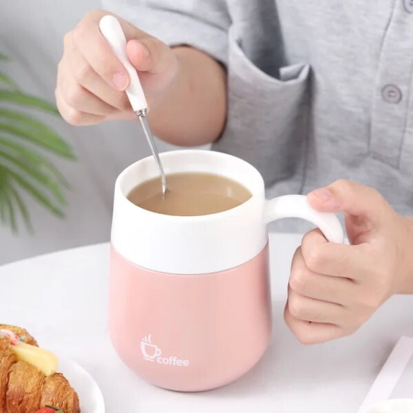 Hifuar 460ml Coffee Mug Double Wall Vacuum Insulated with Temperature Display