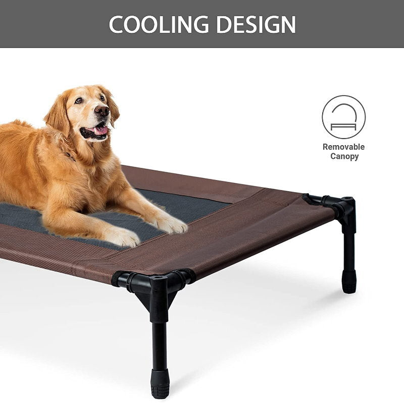 SolarTec Elevated Pet Dog Cot Bed with Removable Canopy Indoor/Outdoor - Large