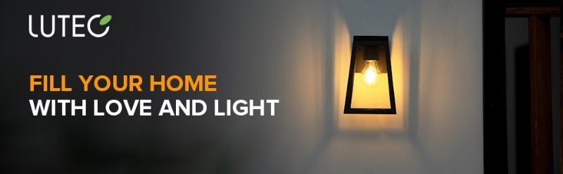 LUTEC 2-Pack Solar LED Coach Porch Light Aluminium Dusk to Dawn Wall Lights