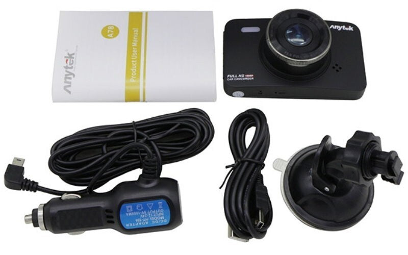 Anytek A78 Car Dash Cam Full HD 1080P Car DVR 170° w/ 24 Hour Parking Monitoring