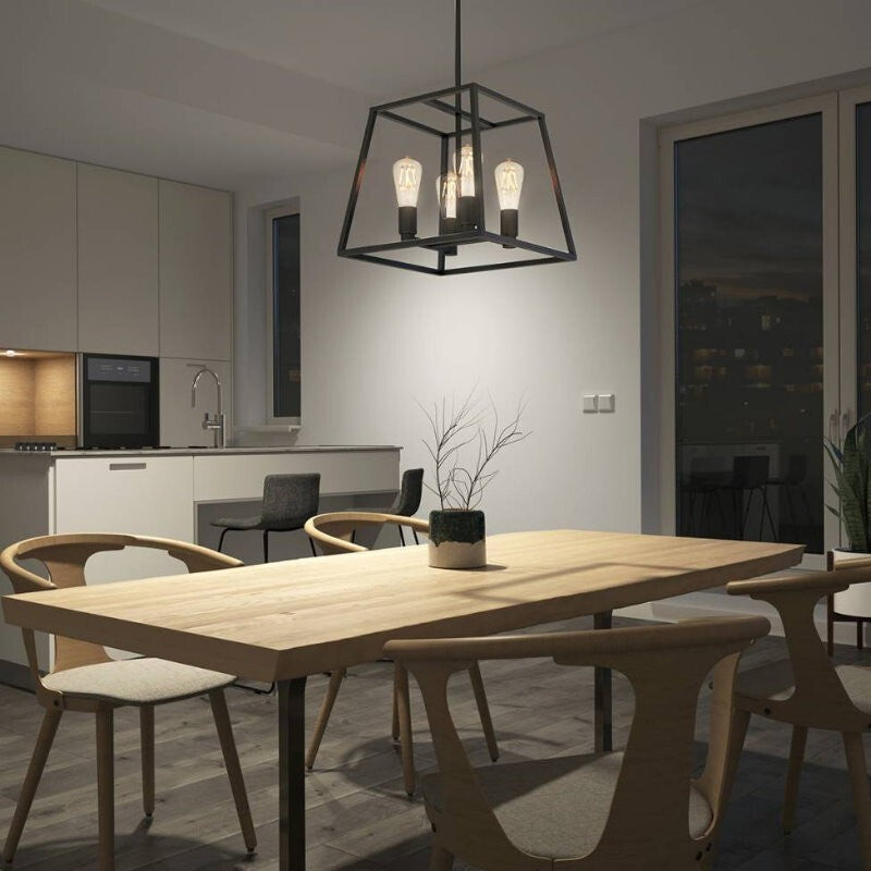 Artika Carter Square 4-Light Chandelier LED Celling Light Adjustable Height