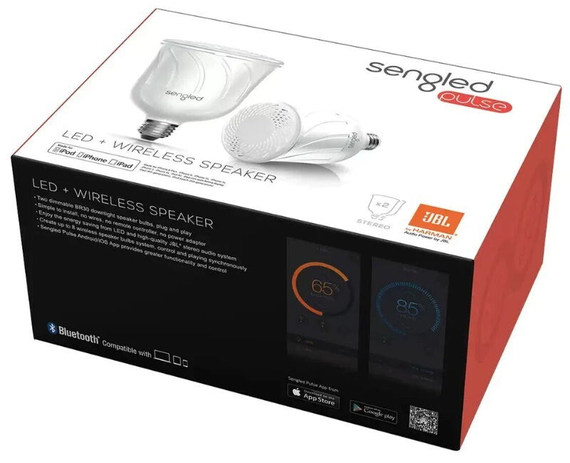 Sengled Pulse 2-Pack LED Bulb JBL Bluetooth Speaker Starter Kit Master Satellite