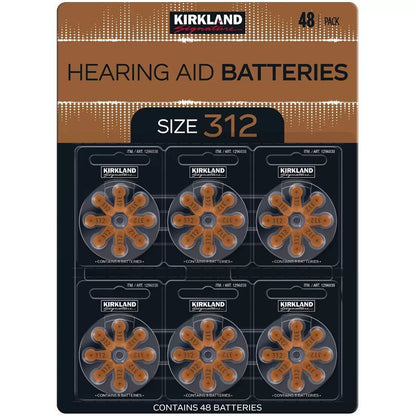 Kirkland Signature 48-Pack Premium Hearing Aid Batteries Size 10, 312, 13, 675