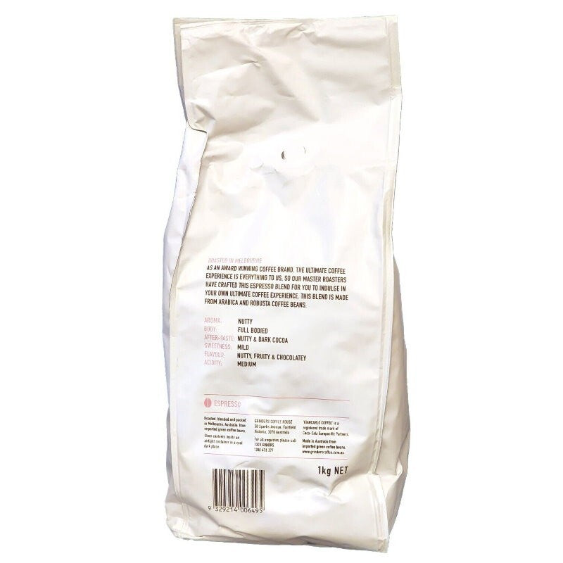 Grinders Giancarlo Coffee 1kg Espresso Arabica Coffee Whole Bean Medium Roast