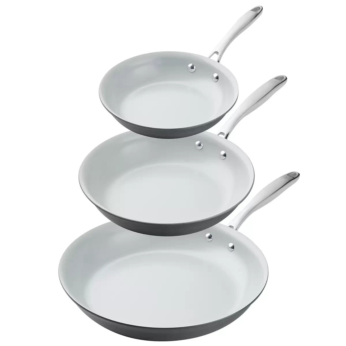 Tramontina 3pcs Frypan Set 20cm 25cm 30cm Non-Stick Aluminium Cast Handle Set
