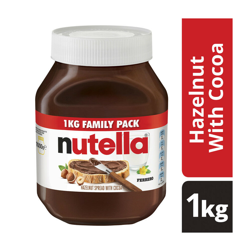 Nutella Hazelnut Ferrero Chocolate Cocoa Breakfast Bread Spread Sweet Jar 1kg