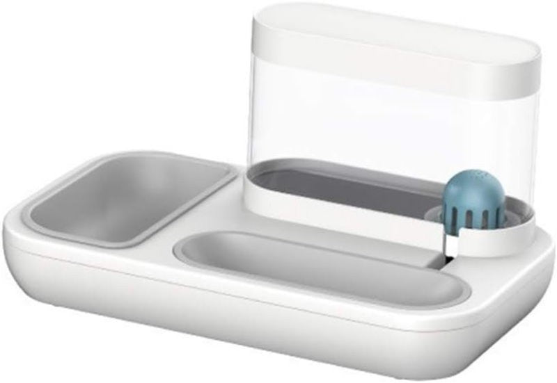 Ameifu 2-in-1 Cat Pet Bowls Food & Water Dispenser with Automatic Water Fountain
