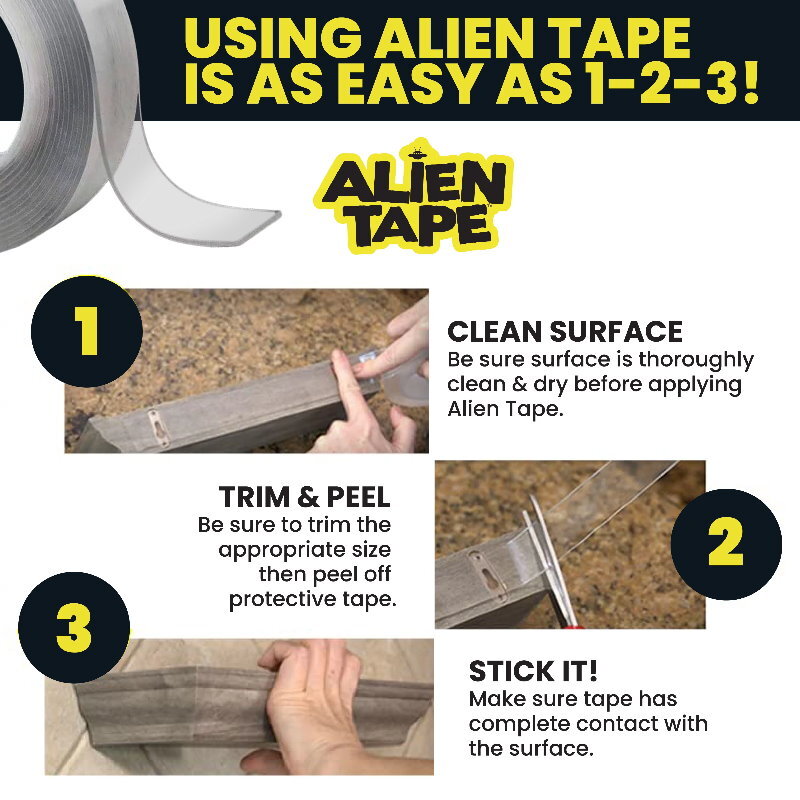 Alien Tape Nano Double Sided Tape Multipurpose Removable Adhesive Hold 7.94kg