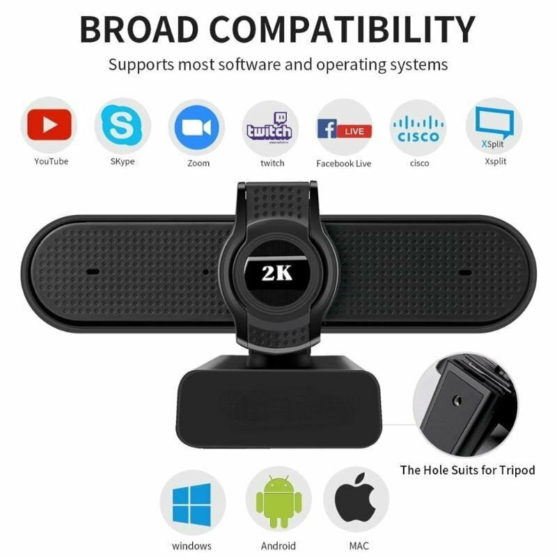 Pro Stream Webcam Internet WEB Camera 1440P or 1080P or 720P , Plug and Play