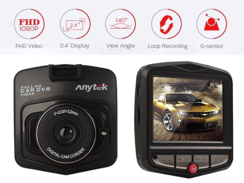 Anytek F111 1080P 170° Car Dash Cam with 24 hours Parking Monitoring, G-Sensor