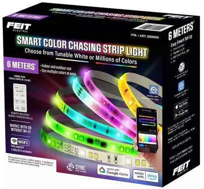 Feit Electric 6m WiFi Smart RGB Colour Changing LED Strip Light with Remote