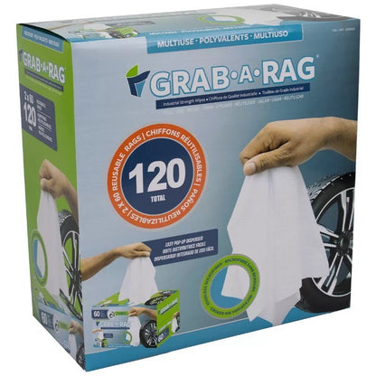 Grab A Rag Reusable Washable Microfibre Rags Towel Cleaning Cloth 60 / 120 Count