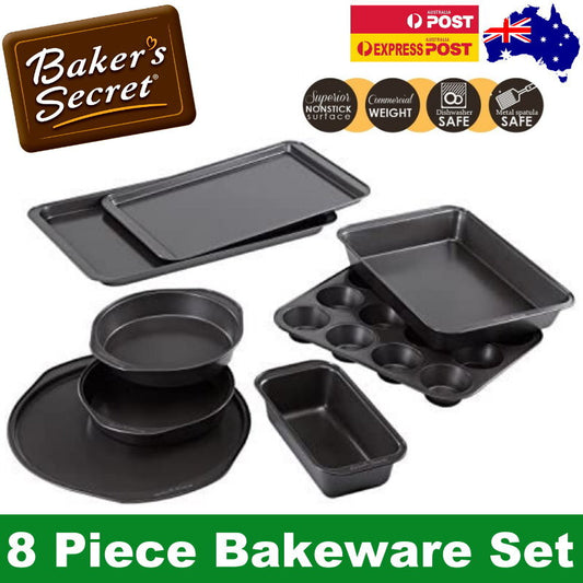 Baker's Secret Signature Premium Non-Stick Carbon Steel 8-Piece Bakeware Set