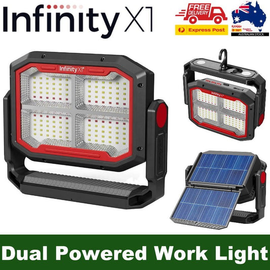 Infinity X1 3000 Lumen Solar Rechargeable Portable Floodlight Torch Work Light