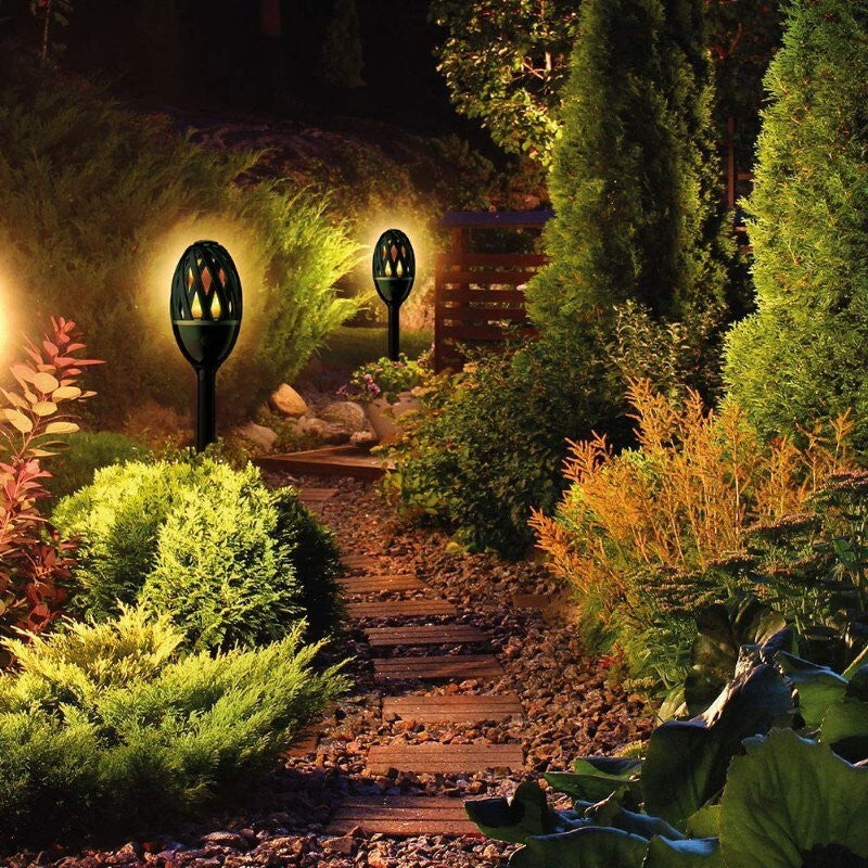 ProGlo IP65 Indoor/Outdoor LED Flame Effect Torch w/ Spike, Stand & USB Charging