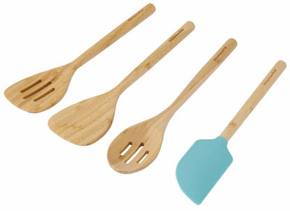 KitchenAid 4-Piece Bamboo Tool Set -Solid Turner, Slotted Turner, Spoon, Spatula