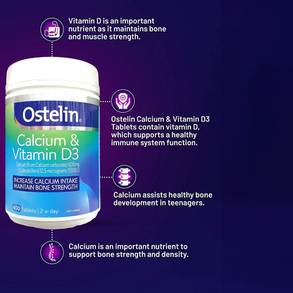 Ostelin Increase Calcium & Vitamin D3 Uptake Maintain Bone Strength 400 Capsules