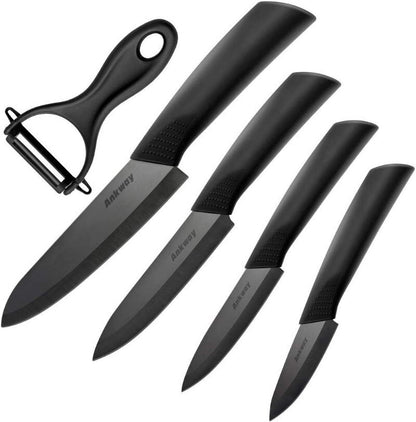 Ankway Ceramic Knife Set of 5 - Professional Chefs Knives Set for Cooking