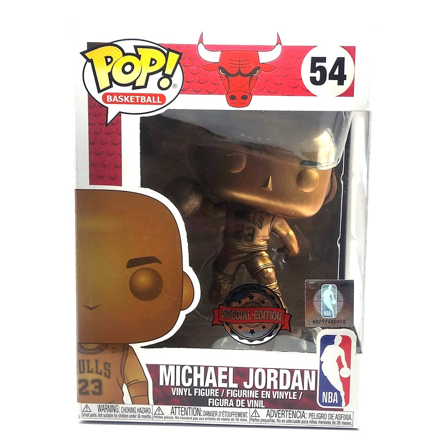 Funko Pop! Basketball Chicago Bulls Michael Jordan Gold Vinyl Figure 54 Kids Toy