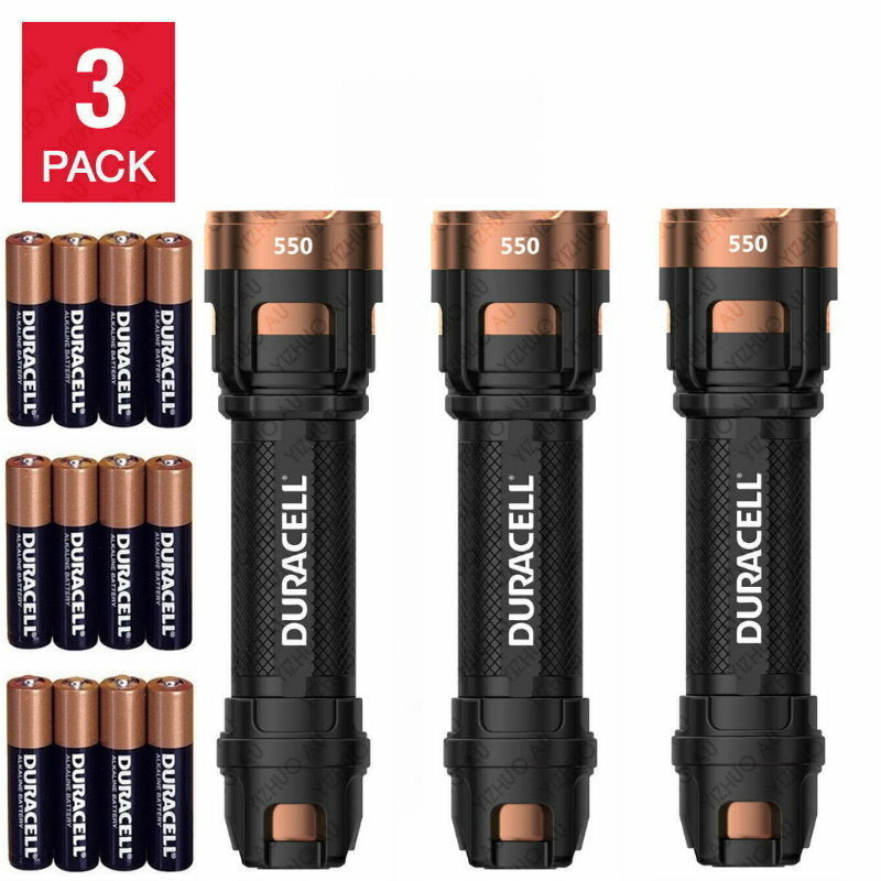 1 to 3-Pack Duracell Ultra 550 Lumens Aluminum LED Flashlight Batteries included