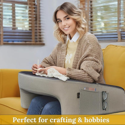 Casual Living Lap Desk Pillow Memory Foam Removable Knit Cover for Bed & Couch