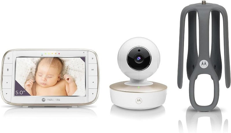 Motorola VM855 Connect 5" Portable Wi-Fi Video Audio Baby Monitor w/ Crib Mount