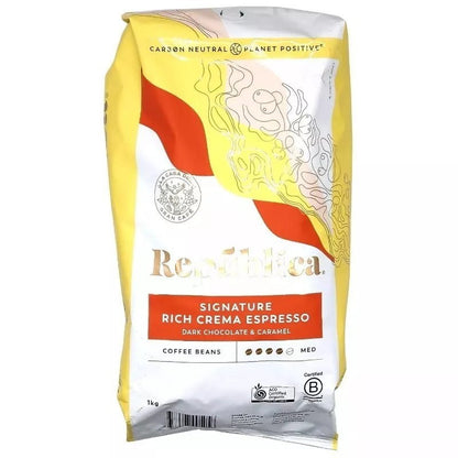 Republica Signature Organic Crema Espresso Chocolate & Caramel Coffee Beans 1kg
