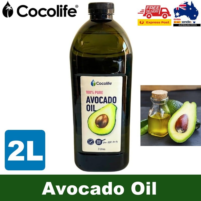 Cocolife 100% Pure Avocado Oil 2L High-Heat Cooking Oil, Dressing - Express