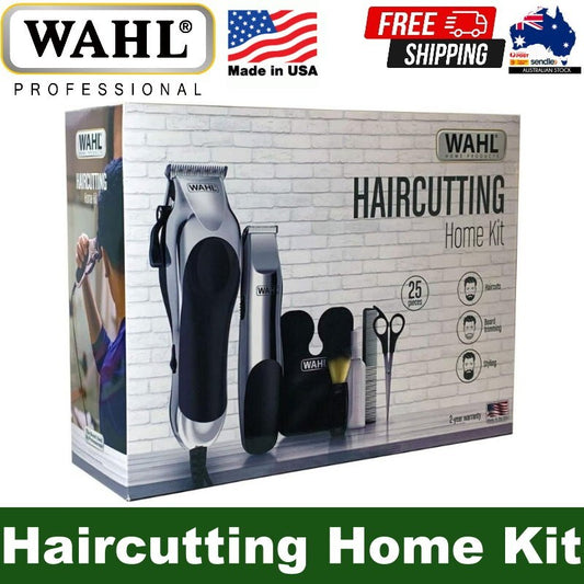 WAHL 25 Pieces Deluxe Chrome Haircutting Home Kit Complete Hair & Trimming Kit