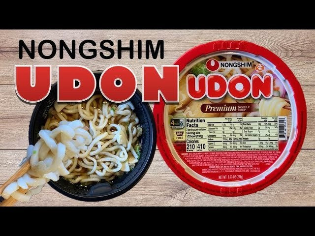 NongShim Premium Udon Japanese Style Instant Noodle Soup Bowl No MSG 6 x 276g