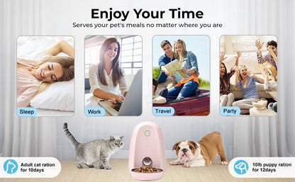 DOGNESS F05 App Smart Pet Dog/Cat Feeder Mini 2L with Microphone for Small Pets