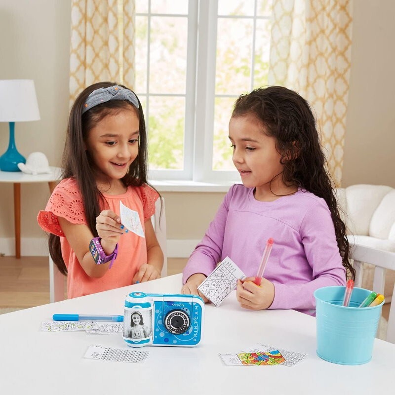 VTech KidiZoom Print Cam with 4 Paper Rolls & 2 Stickers Rolls - Kid Camera Blue