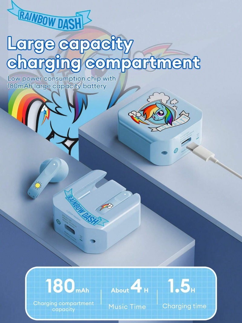 Disney My Little Pony MLP-E07 Wireless Bluetooth Earbuds Headphones for Kids