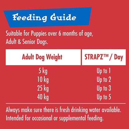 Schmackos Strapz Beef Flavoured Dog Snack Treats Australia Made 95% Fat Free 1KG