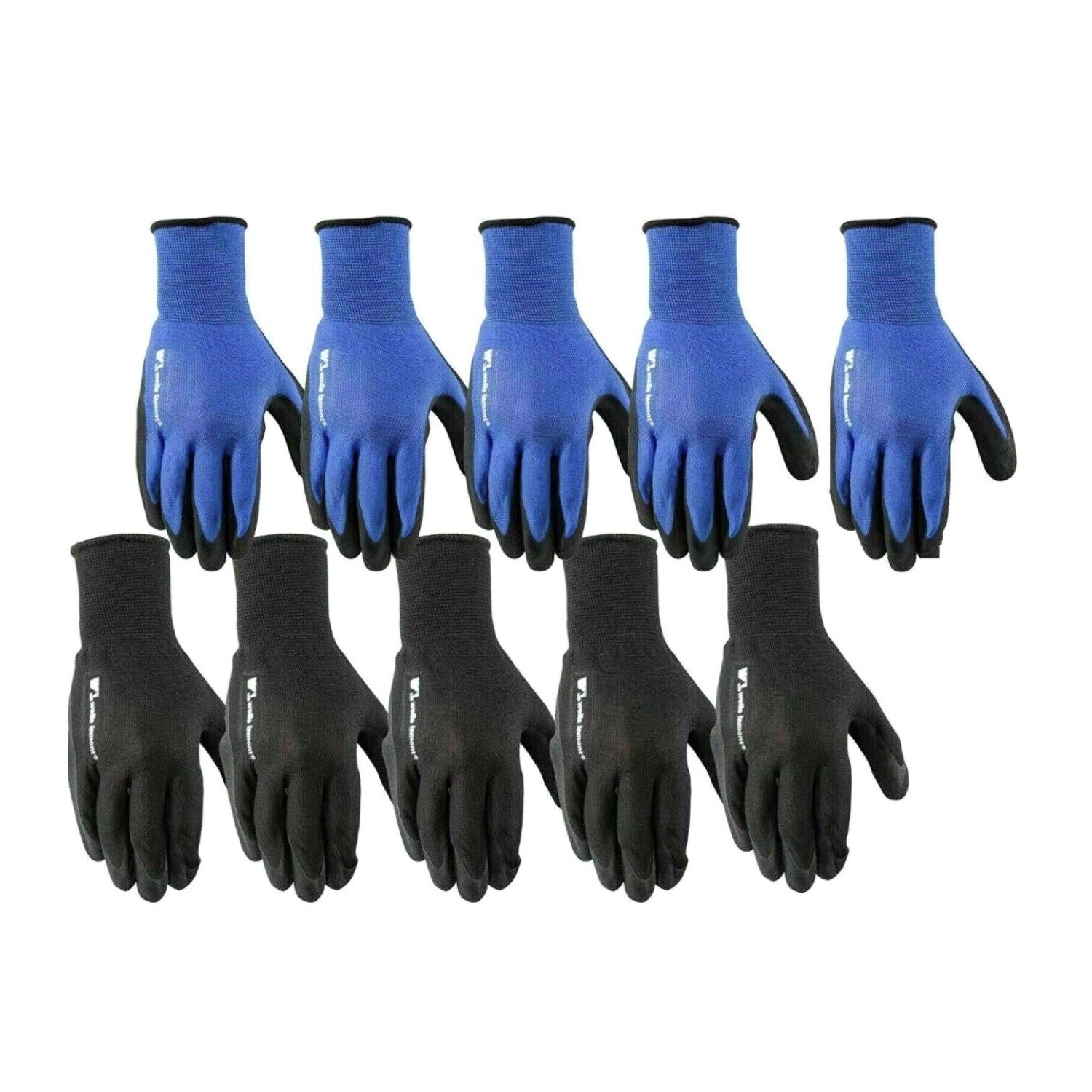 10 x Wells Lamont Antimicrobial Foam Latex Coating Knit Large Work Garden Glove
