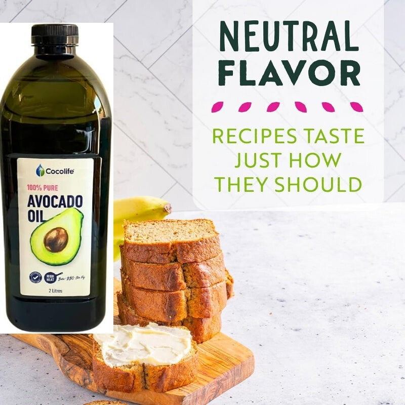 Cocolife 100% Pure Avocado Oil 2L High-Heat Cooking Oil, Dressing - Express