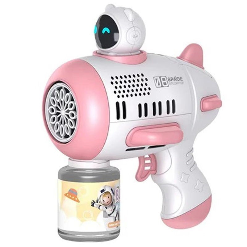 Mercita Space Electric Bubble Guns Machine with Light & Battery for Kids