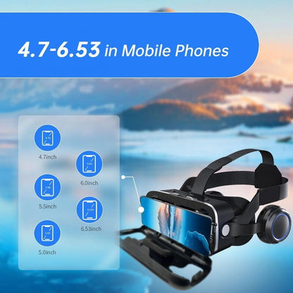 VR SHINCON 8.0 Bluetooth 3D VR Glasses Headsets w/ Controller - iOS & Android
