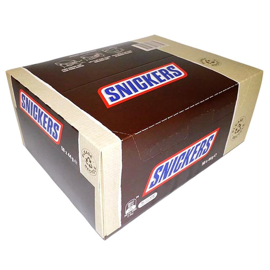 50 x 44g Snickers Chocolate Candy Bar Milk Chocolate Peanuts Caramel Nougat Kids