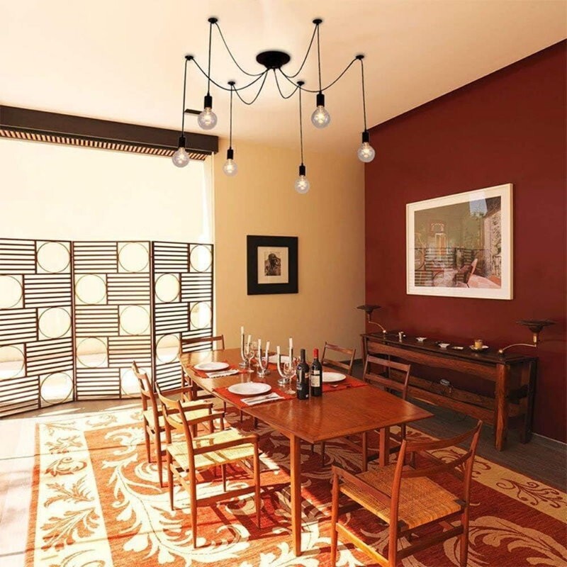 Hudson Living Industrial Studio 6-Light Spider Pendant Light Chandelier
