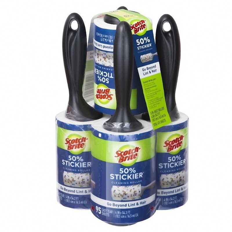 3M Scotch Brite 50% Stickier Lint Roller Dust Remover Up to 5 x 95 Sheets